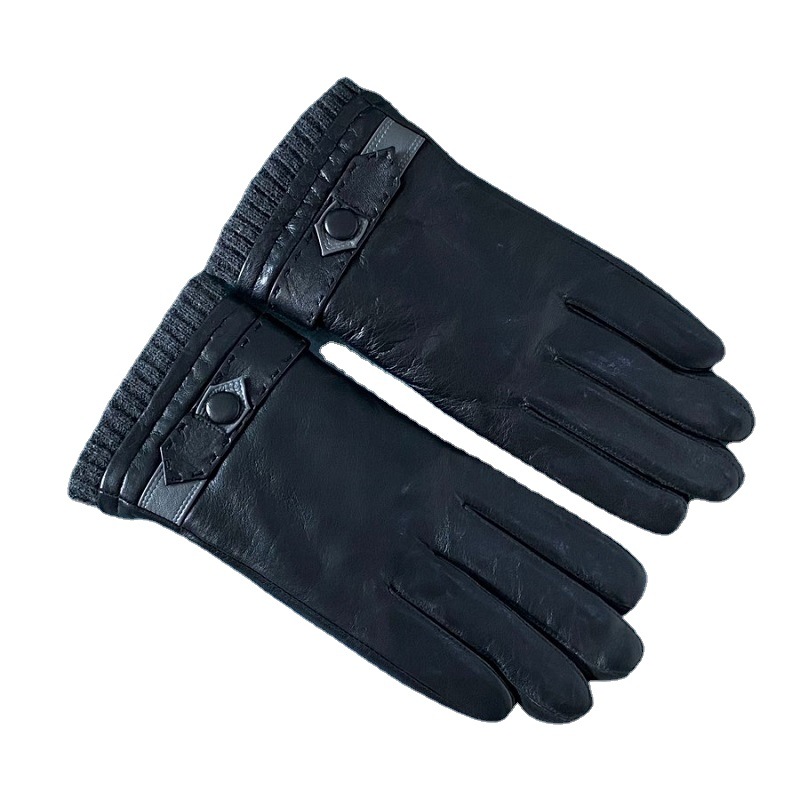真皮手套男士冬季加绒加厚防寒保暖手套触屏骑行开车羊皮防风手套