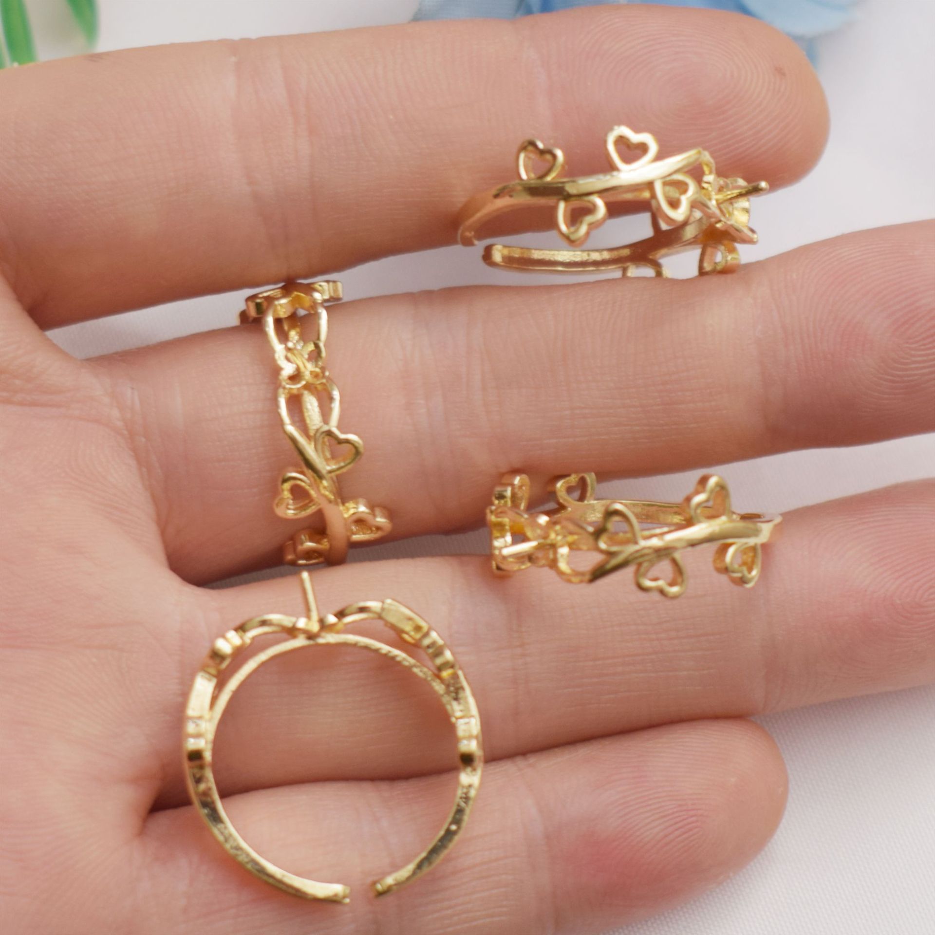 25g Weight Rack Plated, Plated Gold Plating Process Ring Setting-Accessories Jewelry Making Type 17.3mm Jewelry Making Size 14K Gold Plated, White Gold Plated Plating Material DIY Jewelry Accessories Classification 10 PCS/Package Quantity Copper Material Leaf, Heart Shape Pattern Tassel, Plating, Flakes Design Elegant, Simple Style Style 10 PCS/Package 17.3mm Copper 14K Gold Plated White Gold Plated Leaf Heart Shape Ring Setting-Accessories 8