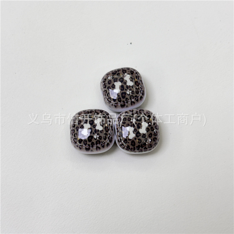通孔卡通印花复古小馒头串珠笔配件手机钥匙包链diy手工饰品材料|undefined