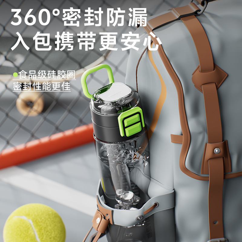 大容量ウォーターカップトリタンダブルドリンクプラスチックカップ高価値男女学生アウトドアスポーツポータブルケトル卸売|undefined