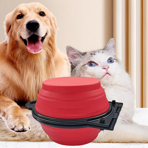 Cross-border supply black frame silicone portable outdoor pet foldable dual bowl outdoor feeder integrated dog bowl wholesale