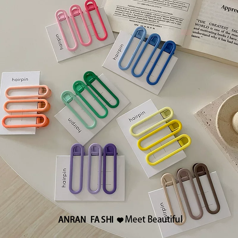 Зажим для волос Hairgrip, чёлка, заколки, crab pin, аксессуар для волос, 3 шт, 2022, интернет-знаменитость