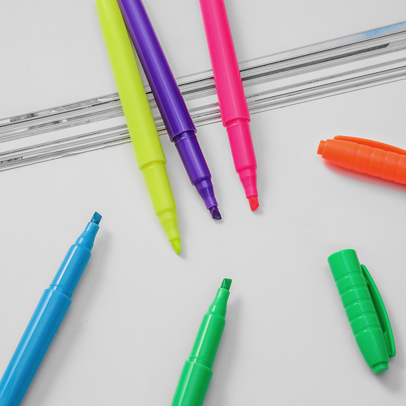 Pintura multicolor resaltador de pintura de oficina útiles de aprendizaje de escritorio clave seis colores fuente de impresión fabricantes al por mayor