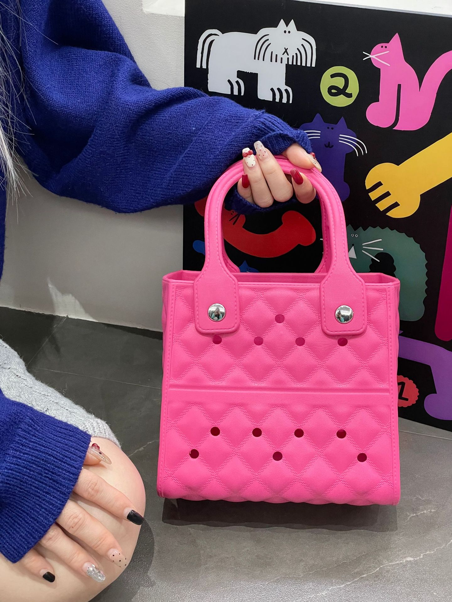 684g Weight Open Closure Type Top Handle Strap Type Square Bag Bags Type Street Occasion EVA Material Solid Color Pattern All Seasons Season Women's Gender Streetwear Style Square Shape Women's EVA Solid Color Streetwear Square Open Square Bag 16