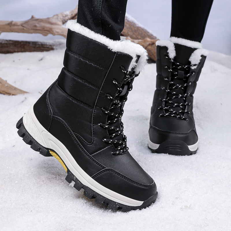 新型の大きいサイズのクロスボーダーの雪地の靴の綿の靴の速売通の防水の防寒の女性の屋外のベルベットの厚いブーツ|undefined