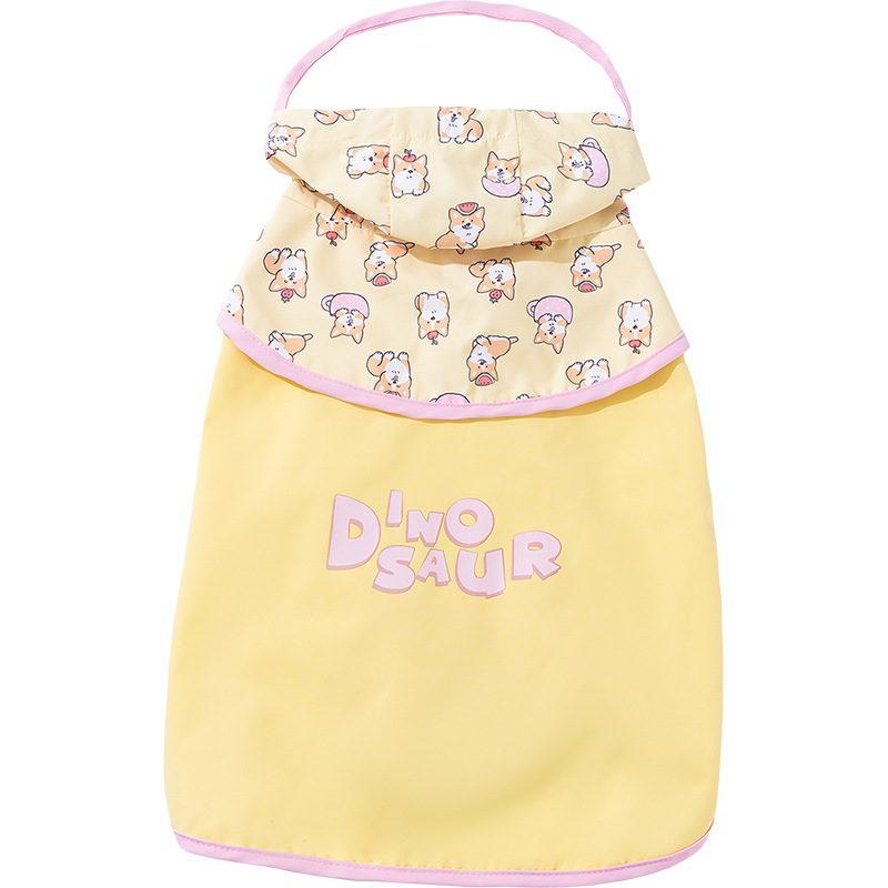 Perro lleno de impresión, color de contraste, protección del vientre, poncho Corgi, perro pequeño y mediano, perro salchicha, capa de dos patas, impermeable para perros