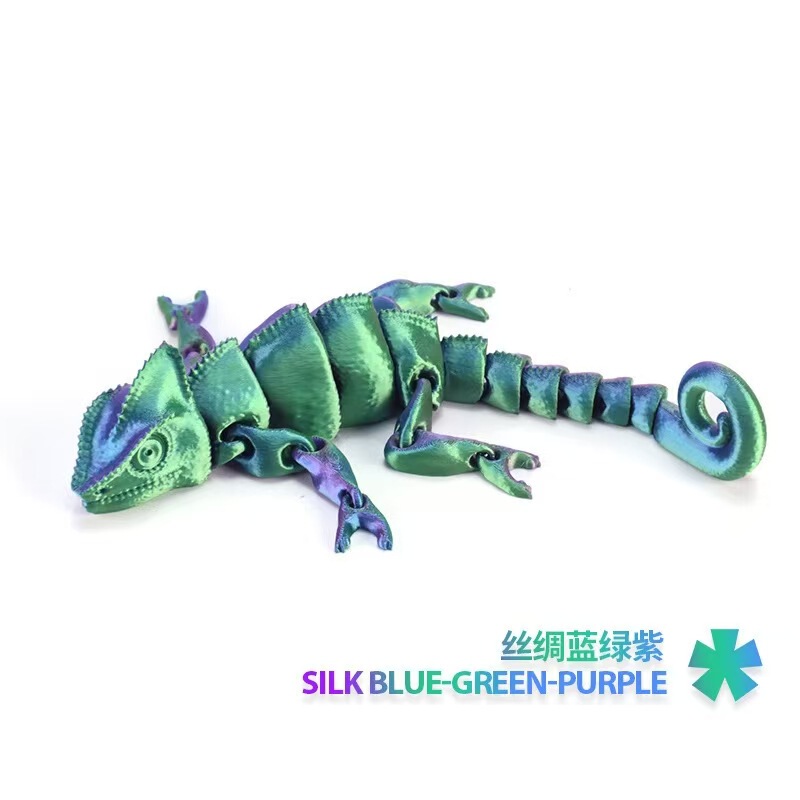 跨境3D打印变色龙蜥蜴模型全身关节可动仿真宠物生日礼物搞怪玩具|undefined