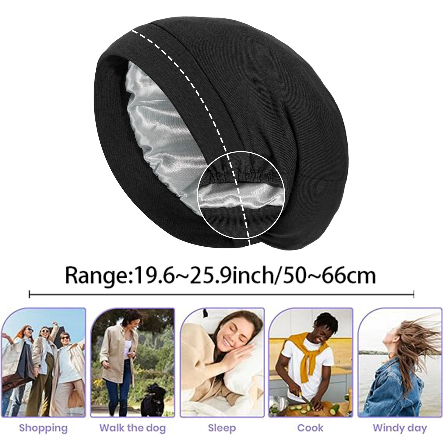 New European and American cotton solid color nightcaps, double-layer colored chemotherapy hat, elastic pullover cap, Amazon hot sale
