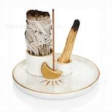 跨境新品4 in 1 Incense and Candle Holder四合一香薰炉陶瓷底座