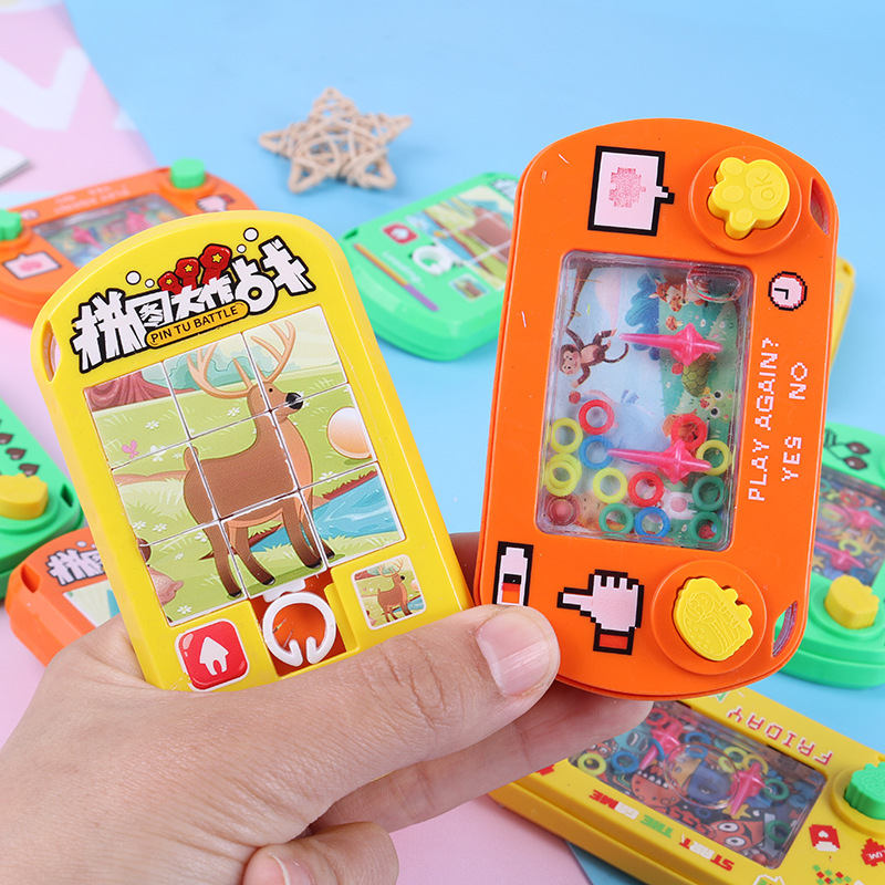 Huarong Road rompecabezas máquina de agua de anillo dos en uno máquina de juego de anillo de agua para niños juguetes para estudiantes al por mayor