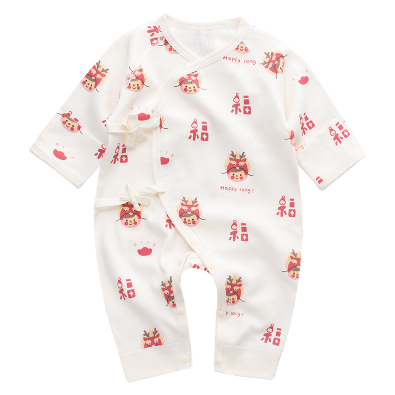 Bebé primavera y otoño mono traje de monje dragón bebé cien días festivo traje de luna llena 2024 nuevo traje de algodón puro deshuesado