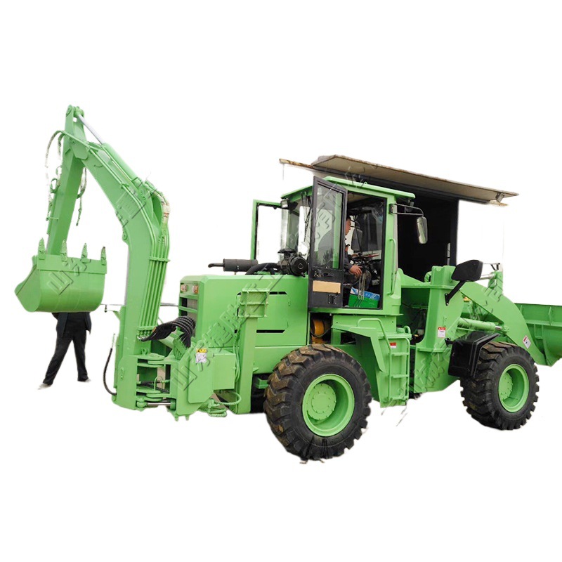 Hidráulico deslizante de dos cabezas ajetreado jardín huerto rueda excavadora edificio ferroviario excavación de carga máquina todo en uno