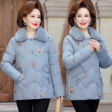 冬季羽绒服女洋气妈妈装2025中长款加厚连帽中老年女装喜婆婆外套