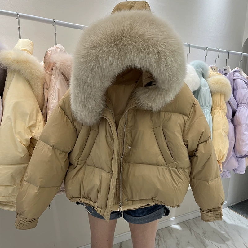 Шерпапна пуховик Velvet, пух из гуся, короткий пуховик с меховой капюшоном, размеры S–M, обхват груди 122–125 см