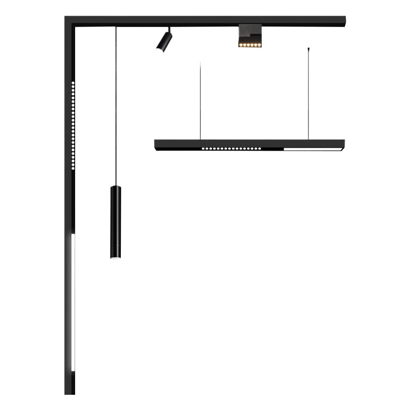 Светодиодный магнитный прожектор полного спектра, умный домашний декоративный прожектор для гостиной, поверхностный монтаж, скрытый встроенный магнитный присосок без основного света