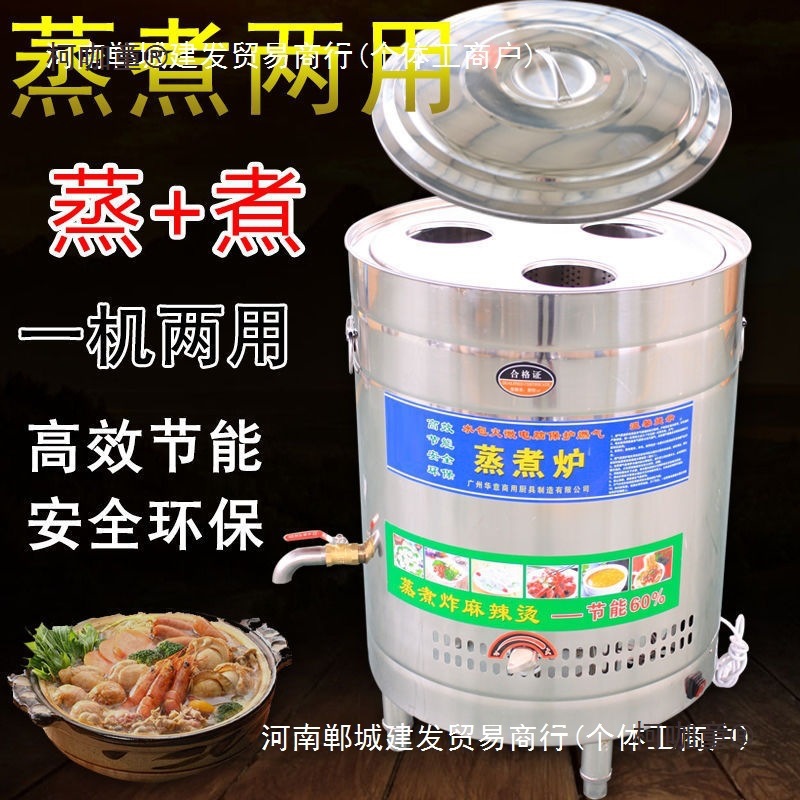 新款220V电蒸炉节能煮面蒸包炉燃气蒸煮一体炉商用煮面机麻麦太保
