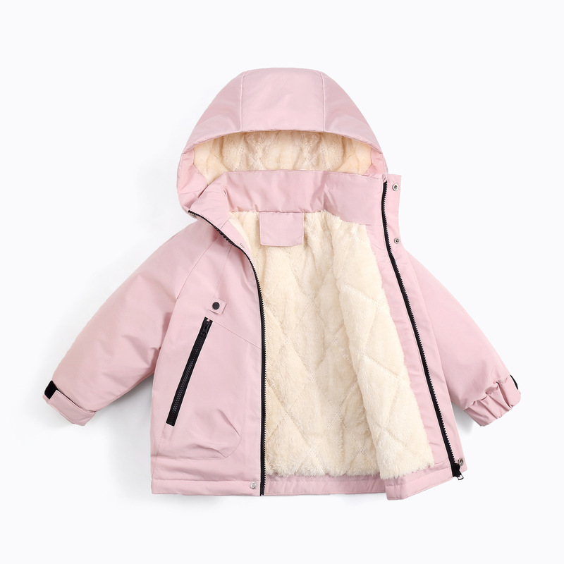 Cross-Border Autumn and Winter Children's Fleece-Lined Outdoor Jackets for Older Children, Boys and Girls, Children's Clothing, Hooded Cotton Jackets Cross-Border Autumn and Winter Children's Fleece-Lined Outdoor Jackets for Older Children, Boys and Girls, Children's Clothing, Hooded Cotton Jackets