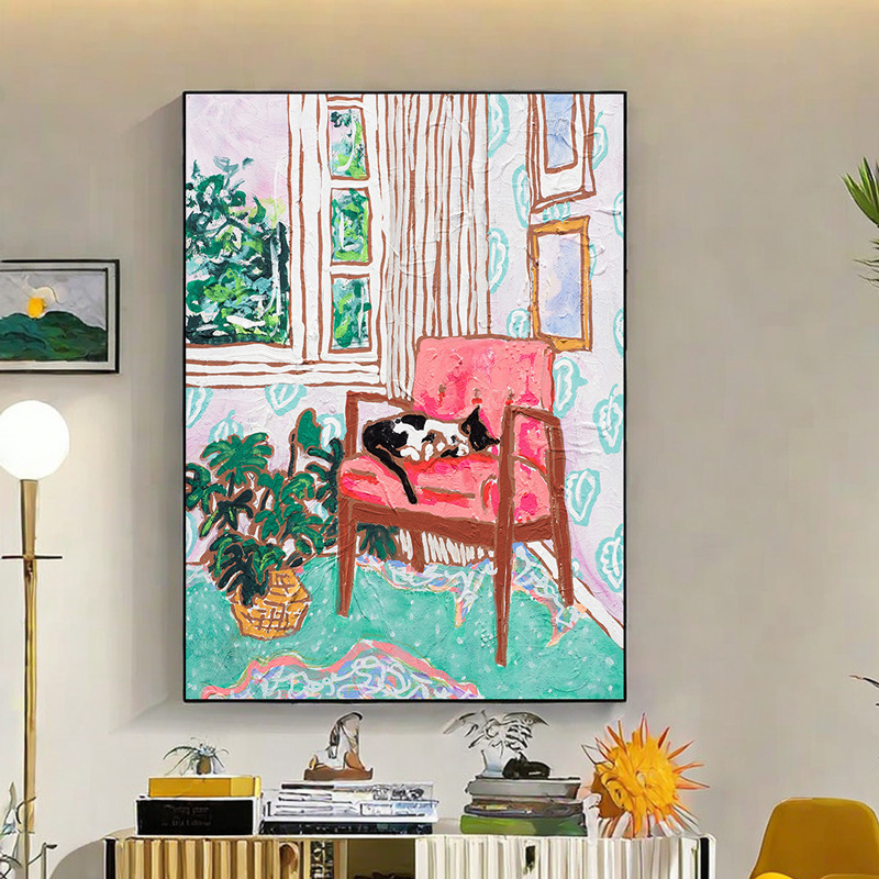 装饰画挂画多巴胺客厅卧室餐厅玄关画酒店高颜值治愈油画|undefined