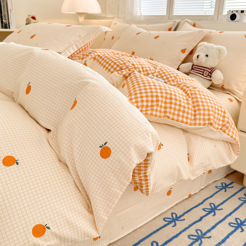 Inswind pequeña flor de algodón cama de cuatro piezas set de algodón puro 2025 nuevo dormitorio sábanas de cama sábanas