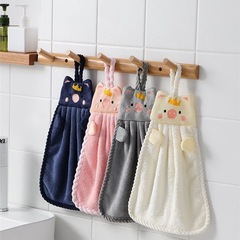 台所の手拭きタオルは吸水して毛が落ちない子豚のタオルサンゴのベルベットは掛け式のタオルがかわいい子供の手拭きタオルです