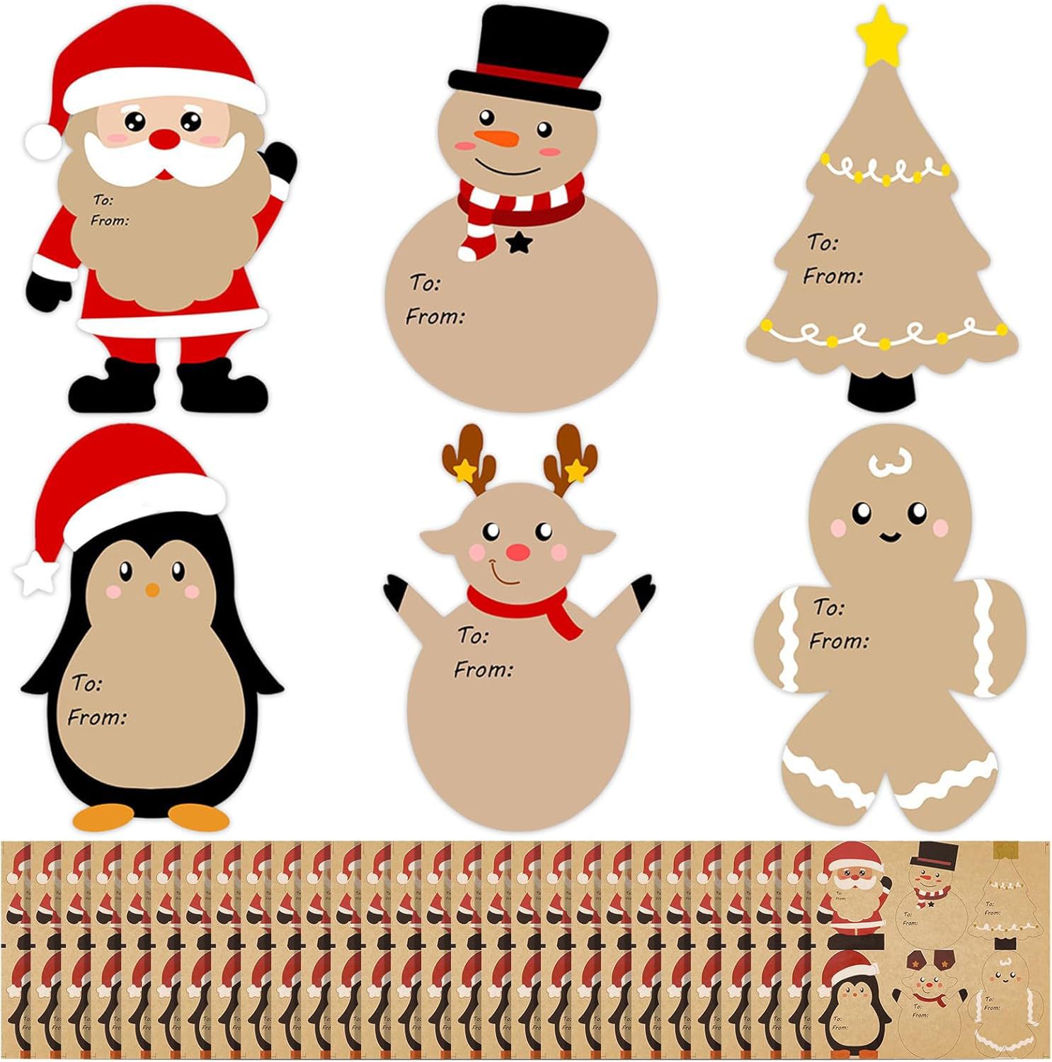 亚马逊爆款乙烯基防水贴纸牛皮纸圣诞节贴纸不干胶贴纸定 制批发