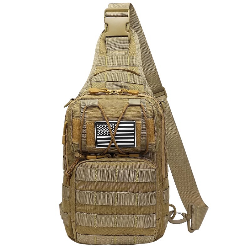 Amazon deportes al aire libre camuflaje bandolera bolsa de pecho para hombres viajes de ocio bolsa de pecho colgante de un solo hombro resistente al desgaste bolsa de pecho táctica