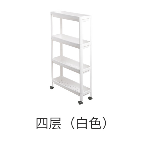 Household sandwich bathroom storage rack Multi-layer floor-mounted storage rack with pulleys Bathroom storage rack