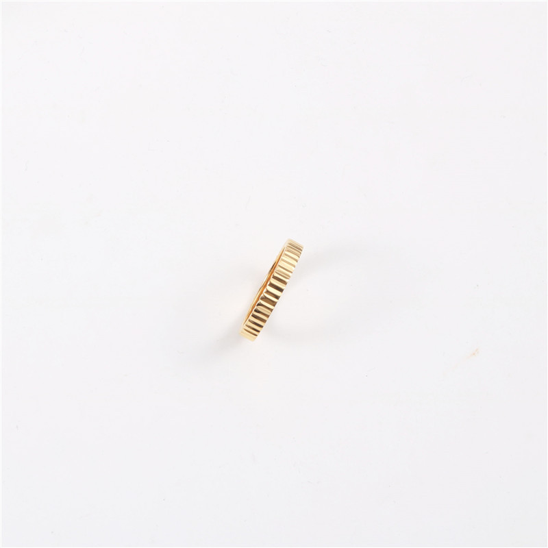 Stripe, Solid Color Pattern Women'S Gender Retro Stripe Solid Color Titanium Steel Rings 1 Piece