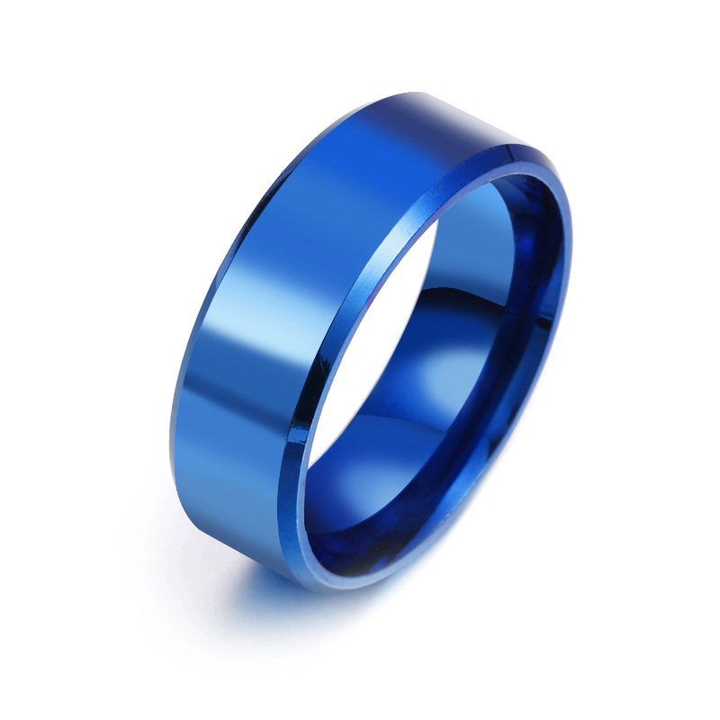 Gold Plated Plating Material Rings Classification 1 Piece Quantity Birthday Occasion 8mm Glossy Stainless Steel Ring Simple Fashion Jewelry Wholesale
