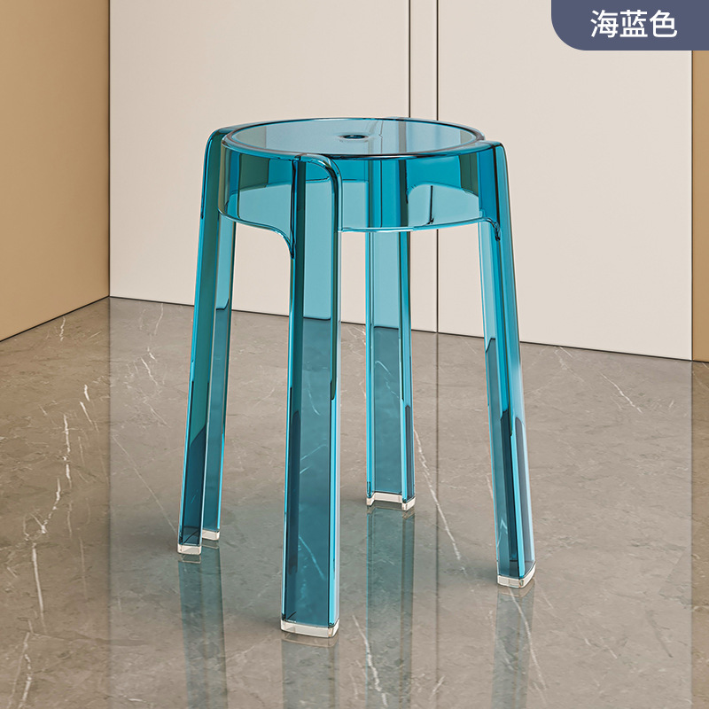 Taburetes de plástico para el hogar, taburetes redondos resistentes, taburetes altos de repuesto, taburetes de comedor.