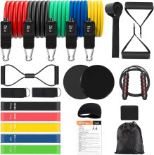 乔曼 跨境150磅拉力器弹力绳 阻力带11件套拉力绳 可搭配套装