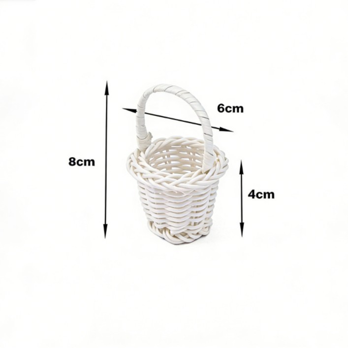 Mini cesta de imitación de ratán, decoración de muebles estilo pastoral, accesorios de fotografía, artículos pequeños, artículos varios, cesta de flores al por mayor.