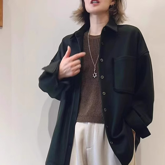 (2개) 카디건 빈티지 칼라 캐주얼 한국 스타일 우아한 느슨한 재킷