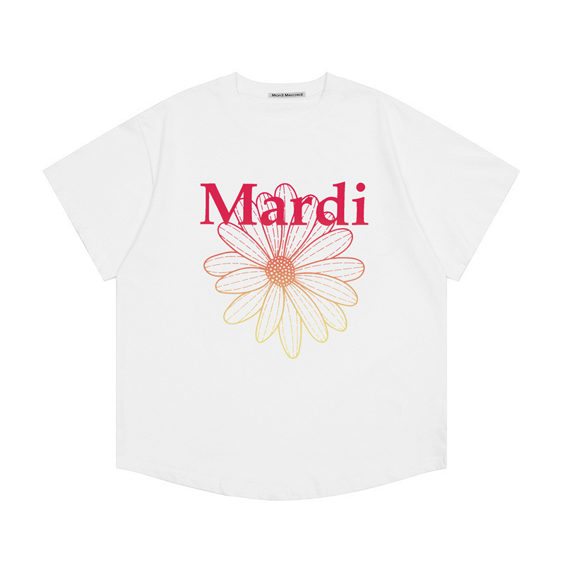 2025新款韩国Mardi短袖金高银同款小雏菊T恤百搭女上衣宽松高版本|undefined