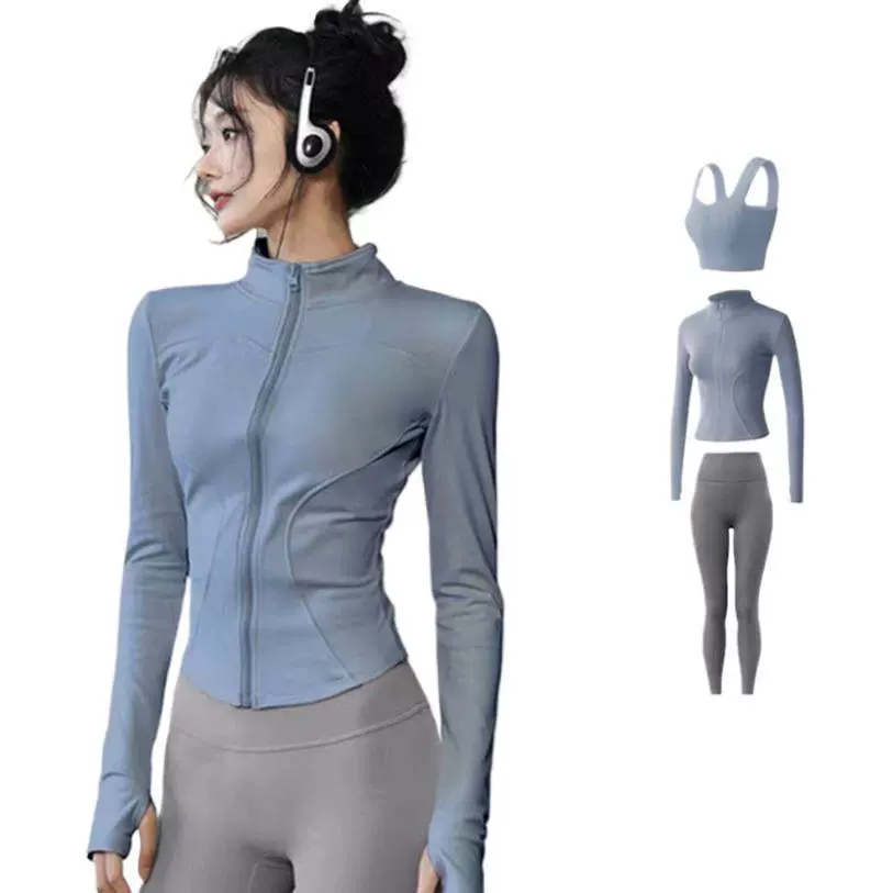 Костюм для йоги для женщин, брюки для йоги с высокой талией, подтягивающие руки, упражнения для бега, быстросохнущая, удобная для переноски куртка для фитнеса на открытом воздухе, модная