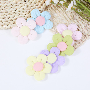 Korean version of pleated five-petal flower small fresh color shoes and hats clothing accessories socks bag accessories factory direct sales