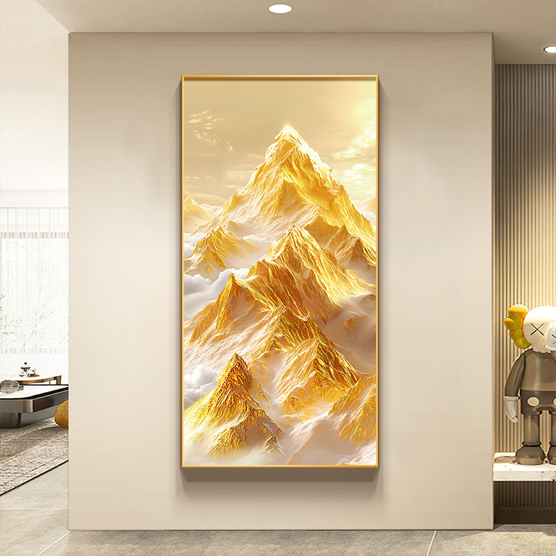 日照金山入户玄关装饰画山水画靠山图挂画新款客厅走廊过道画|undefined