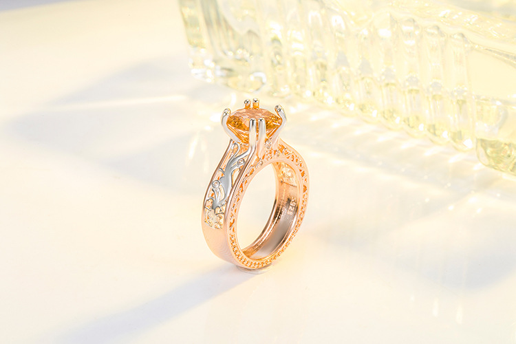 Fashion Geometric Copper Plating Zircon Open Ring 1 Piece