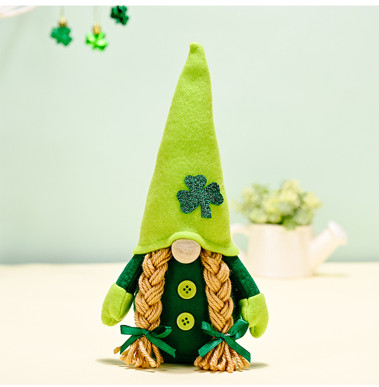 St. Patrick Shamrock Doll Nonwoven Party Ornaments 1 Piece display picture 5