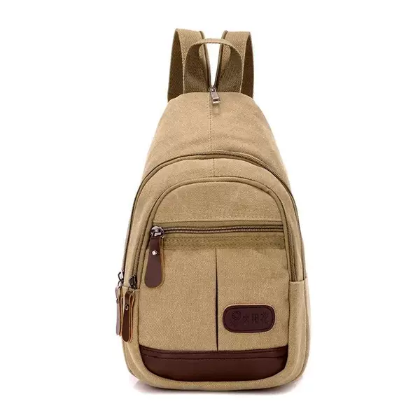 Chest Bag Men's Korean-style Crossbody Bag Shoulder Bag Men's Trendy Brand Popular Chest Bag Canvas Fashionable Casual Small Backpack