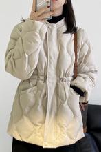 棉服女冬季2025新款小个子中长款收腰轻薄棉衣女韩版修身外套