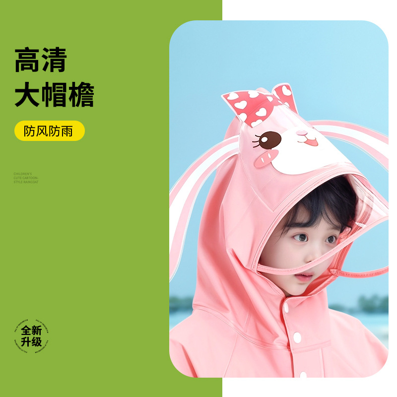 Impermeable Grueso de Otoño e Invierno para Niños con Espacio para Mochila, Poncho de Lluvia para Bebés de 6 a 8 Años, Cremallera Mejorada.