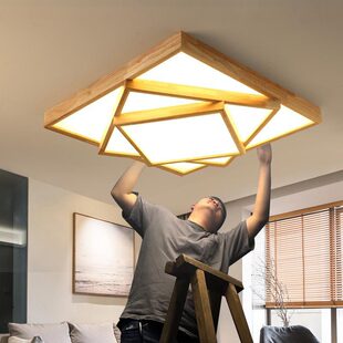 木质客厅灯经典北欧吸顶灯现代简约led原木卧室灯日式榻榻米灯具-阿里巴巴