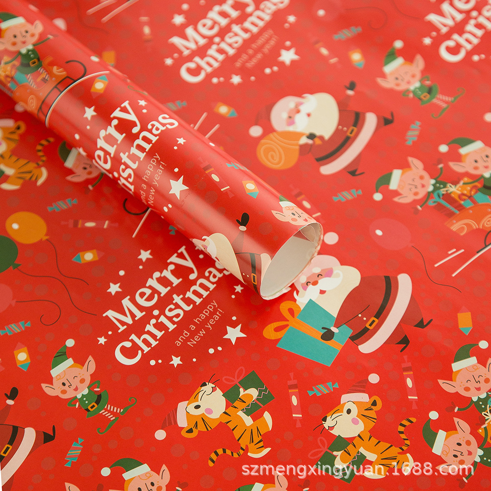 80g nueva decoración de Navidad regalo caja de regalo papel de embalaje DIY papel decorativo cubierta de libro de Corea del Sur papel de color de dibujos animados