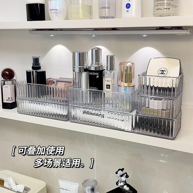 引き出し内蔵仕切り化粧ブラシ分類長条透明バッジ展示細長い仕切り板アクリル収納ケース|undefined