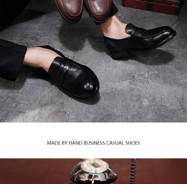 Neue waschen vintage pferd leder schuhe eine slip-auf bean schuhe herren schuhe licht luxus high-end gerade leder schuhe leder laufsohle_voghion.com
