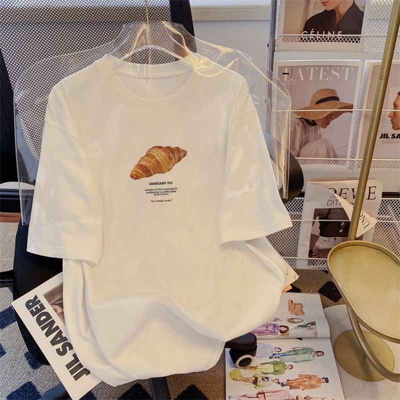 商品详情图_200克纯棉短袖T恤女夏季新款圆领夏装宽松大码女