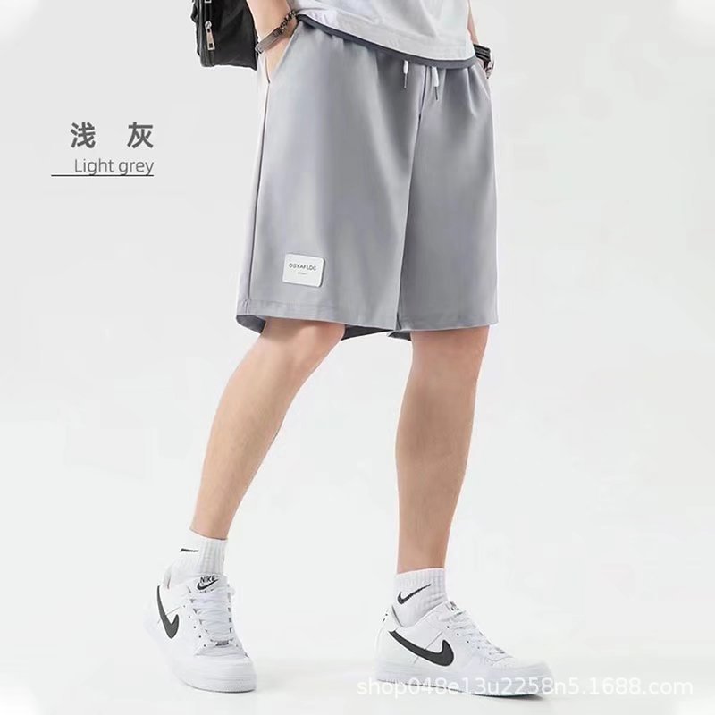短裤夏季薄款冰丝裤美式潮牌宽松休闲篮球裤子五分休闲运动裤衩男