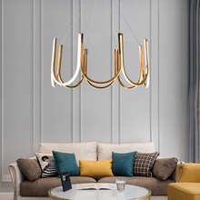 新款不銹鋼U形客廳吊燈 現代簡約藝術輕奢北歐創意書房餐廳卧室燈