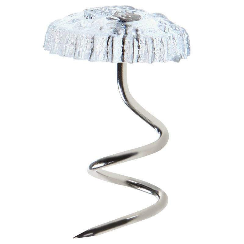 Acero inoxidable transparente espiral aguja cama falda sofá cubierta fijación pin torsión tornillo fijador